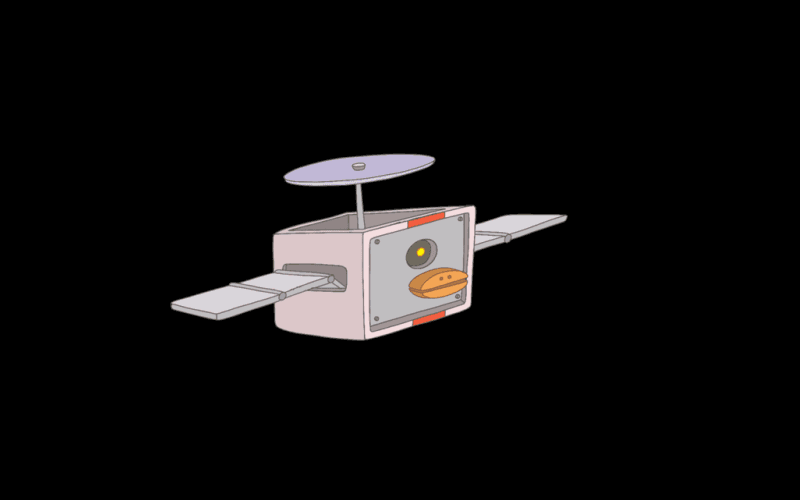 Original flying box illustration before animation